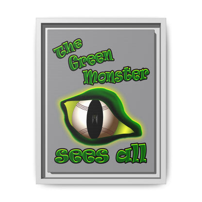 green monster - framed canvas art (grey)