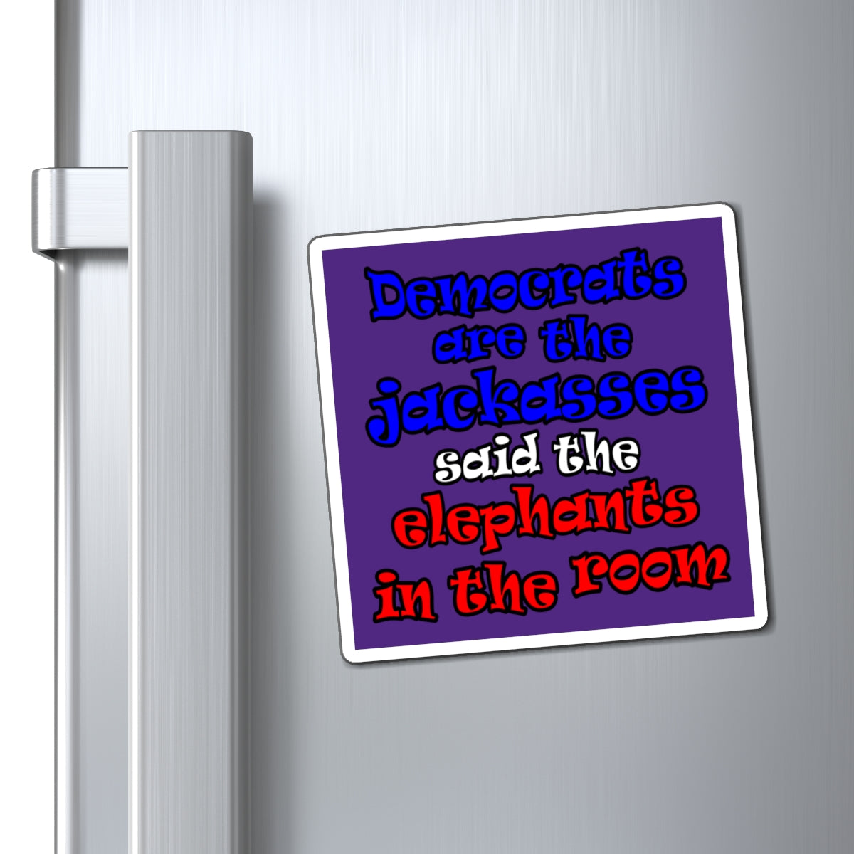 donkeys and elephants - Magnets - (purple)