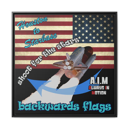 shoot for the stars - framed canvas art (black)