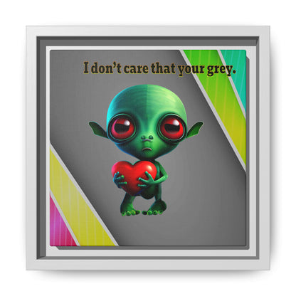I don't care that your grey - framed canvas art (rainbow split)