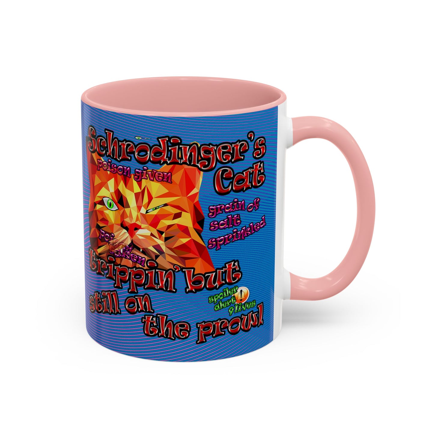 schrodinger's cat - Accent Mug (light blue-purple wave)