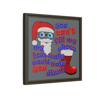 santa's shoes - framed canvas art (dark grey)