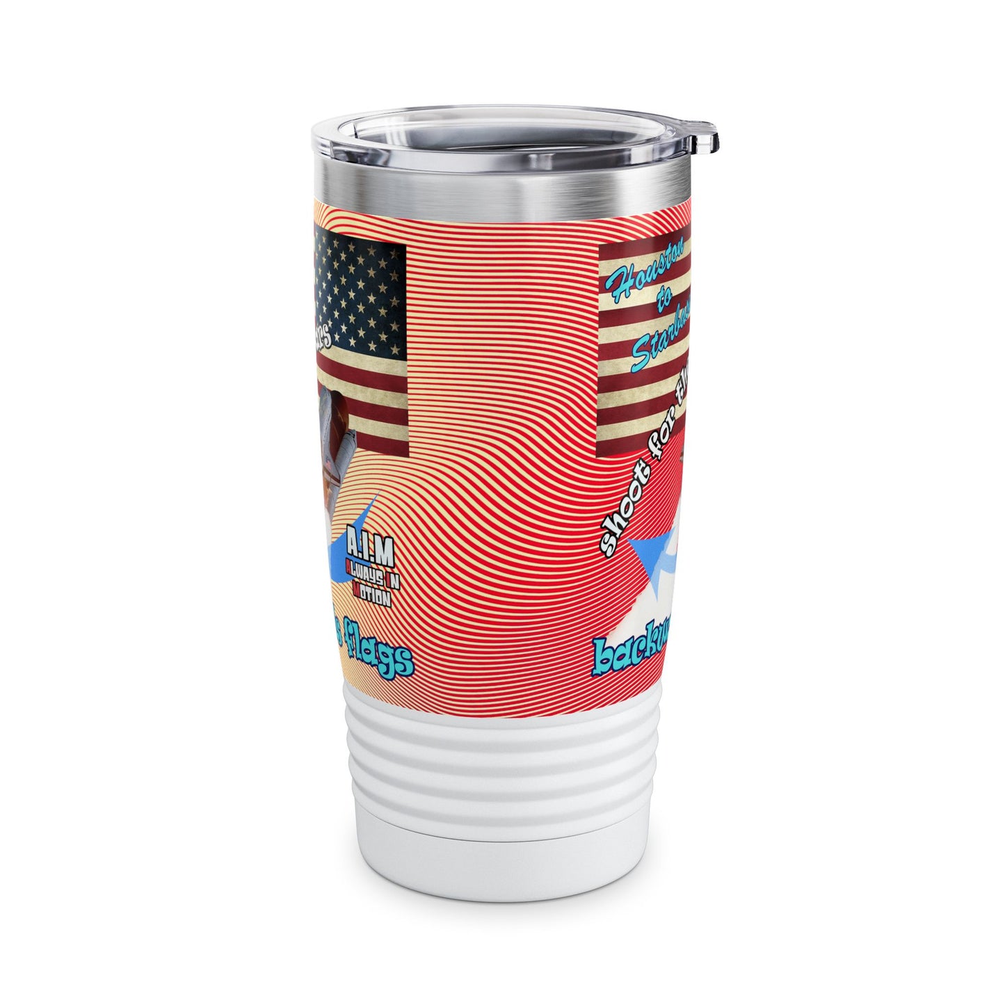shoot for the stars - Ringneck Tumbler, 20oz (yellow-orange wave)