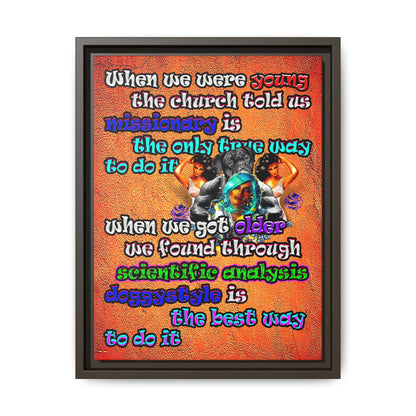 doggystyle - framed canvas art (burnt orange)