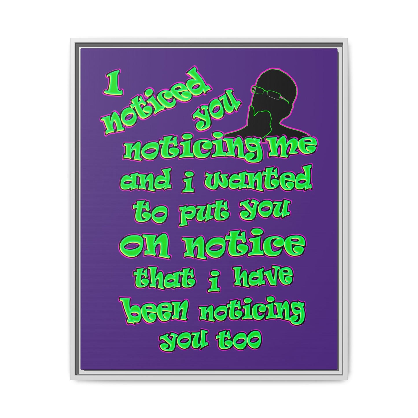 noticed you noticing - framed canvas art (purple)