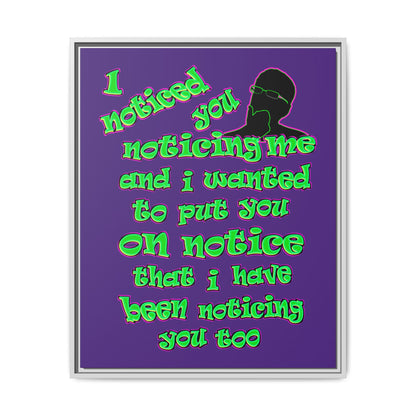 noticed you noticing - framed canvas art (purple)