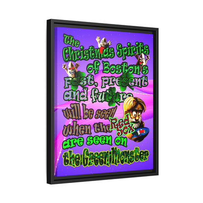 christmas spirits of boston - framed canvas art (purple-pink wave)
