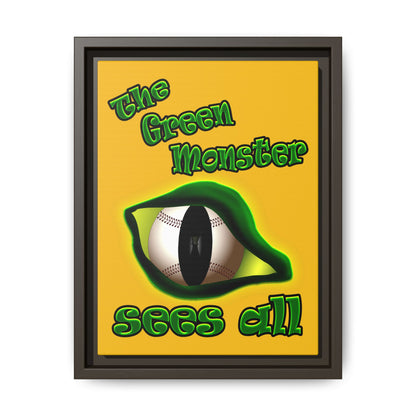 green monster - framed canvas art (yellow)