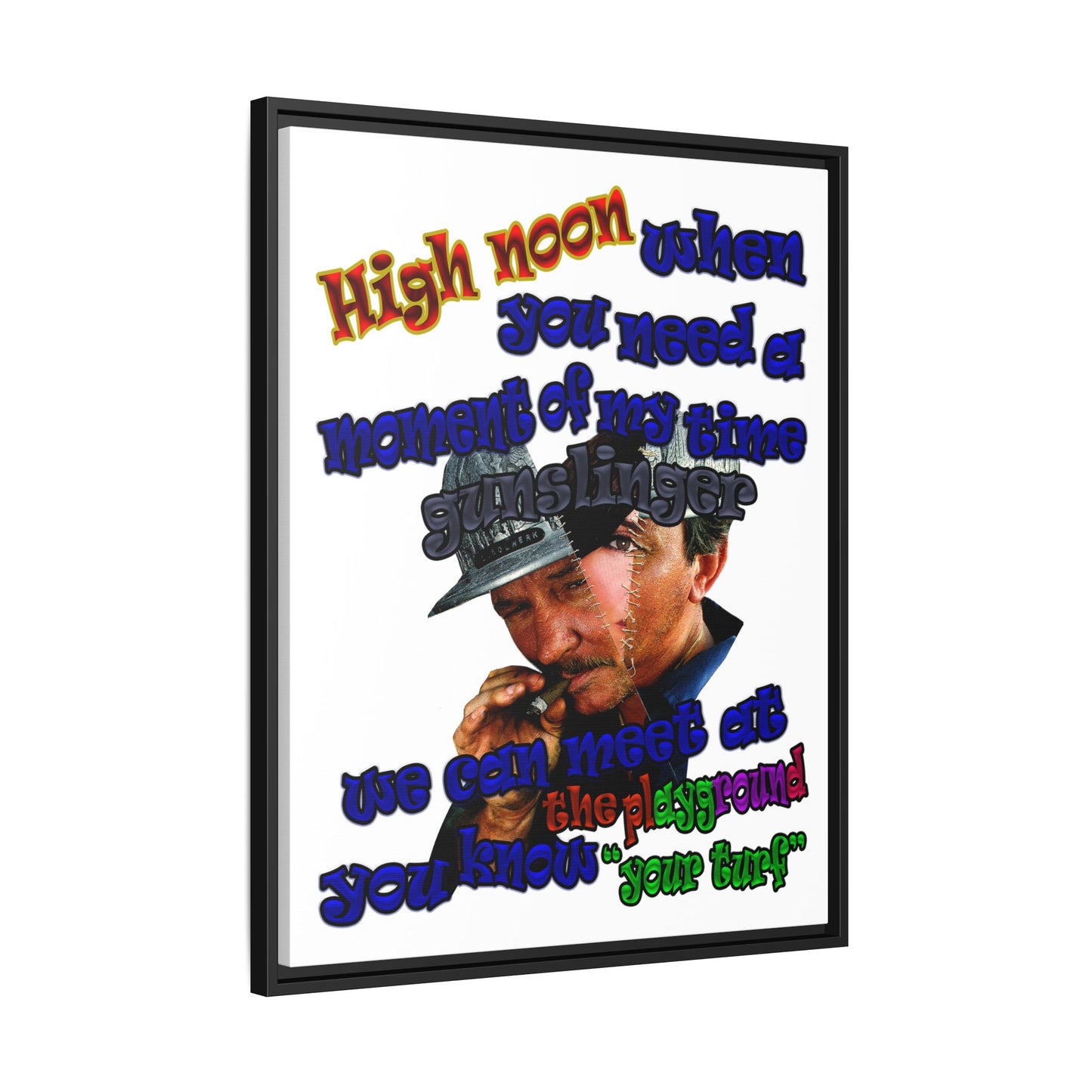 high noon - framed canvas art (white)