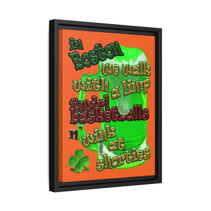 celtics logo - framed canvas art (orange)