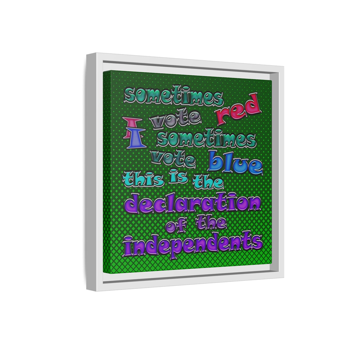 declaration of the independents - framed canvas art (logo green)