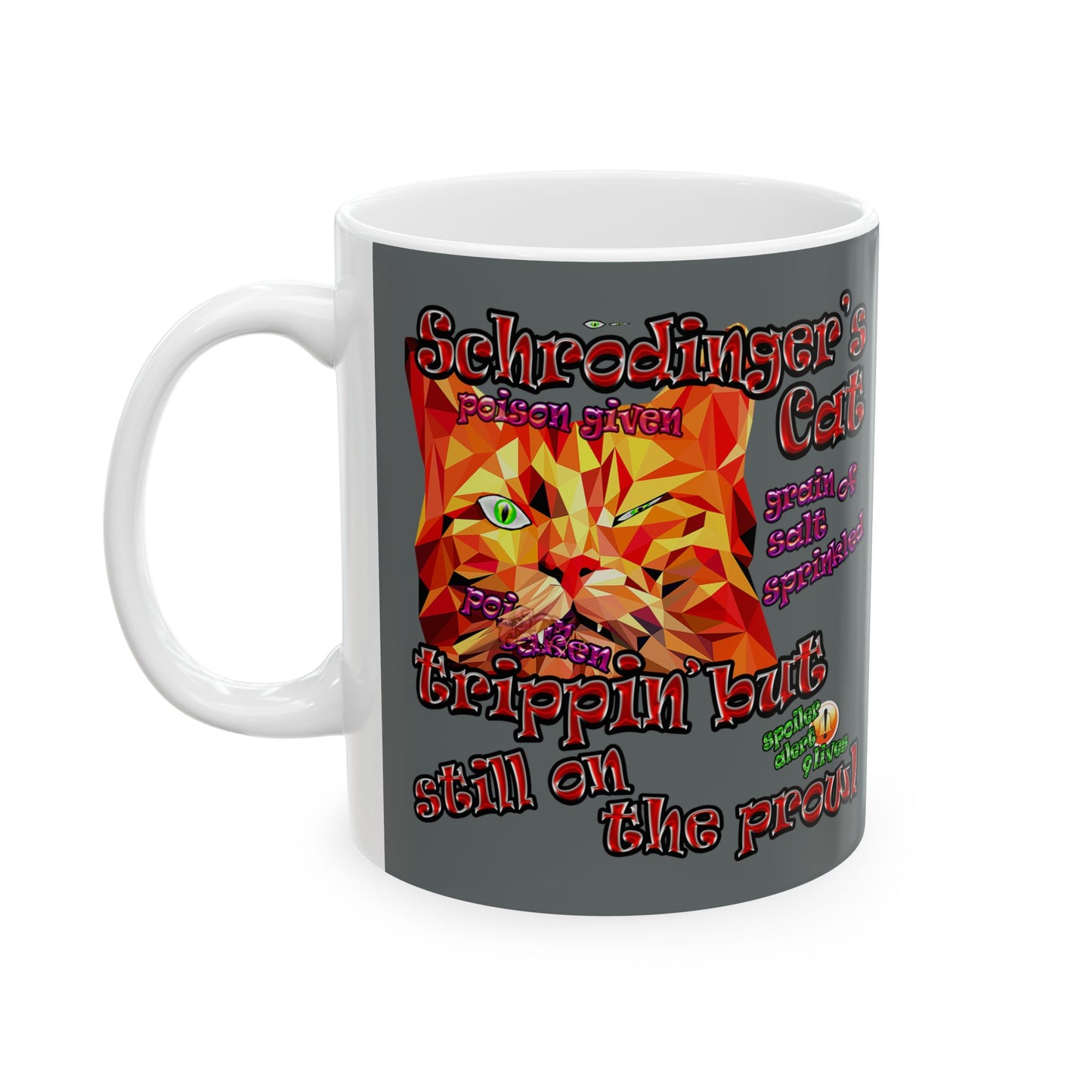 schrodinger's cat - White Mug (dark grey)