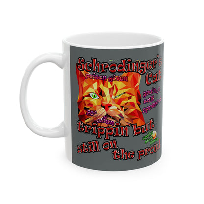 schrodinger's cat - White Mug (dark grey)