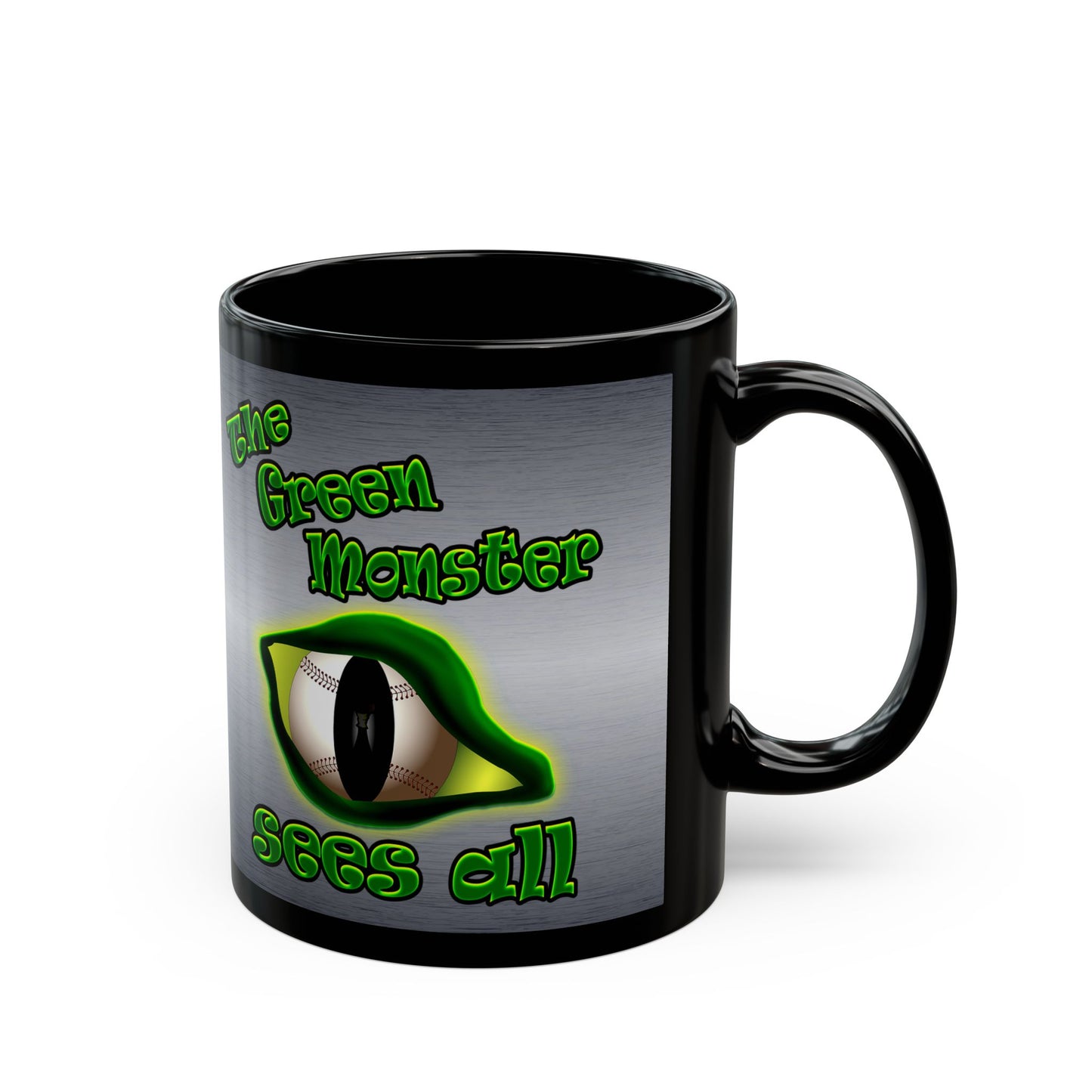 green monster - Black Mug (brushed nickel)