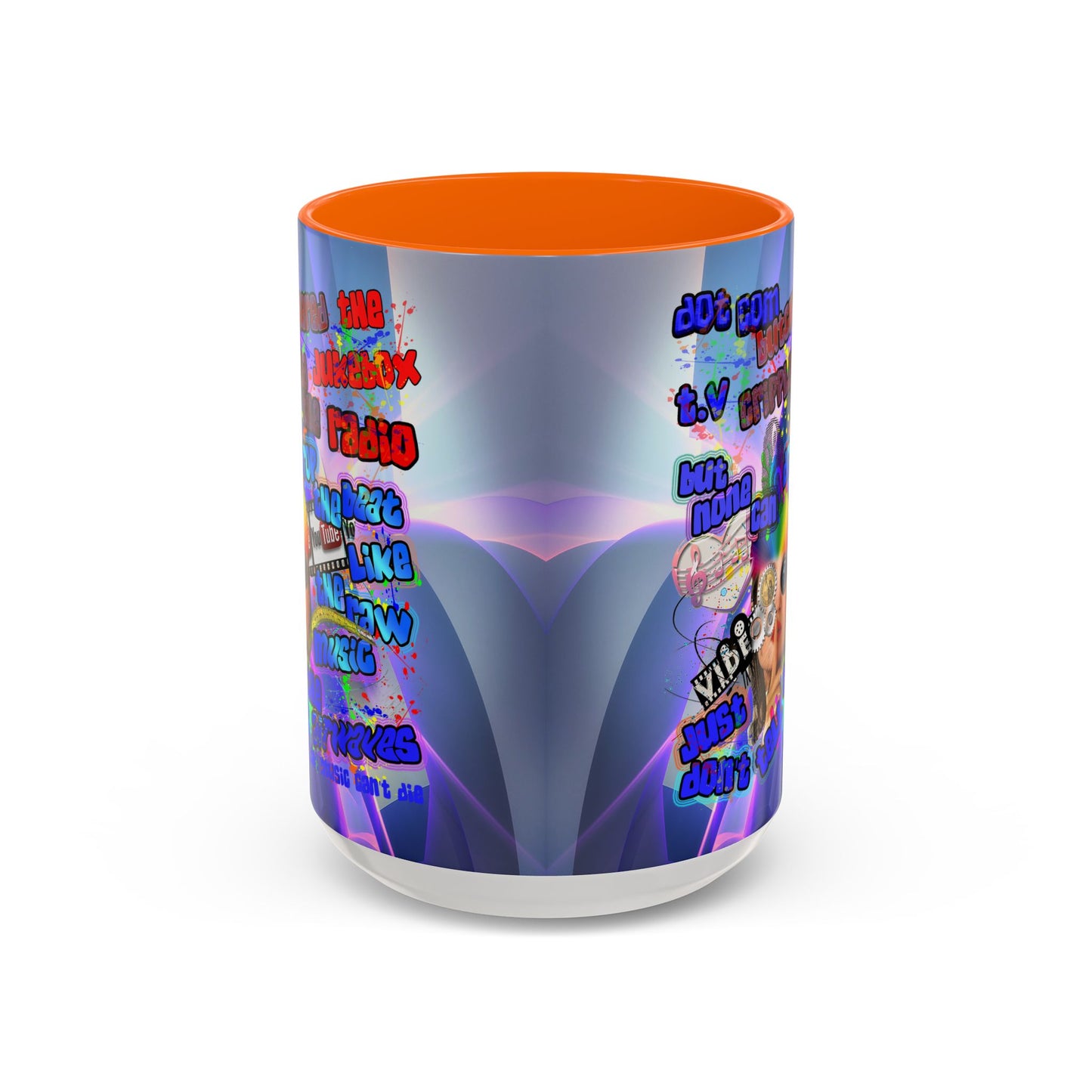 drop the beat - Accent Mug (grey-pink wave)