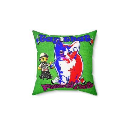 tag that - Faux Suede Square Pillow - (green turf)