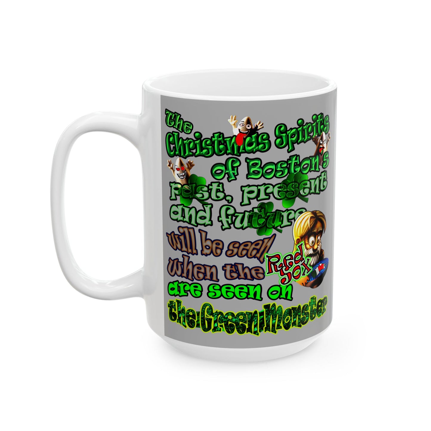 christmas spirits of boston - White Mug (light grey)