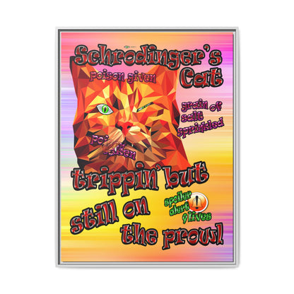 schrodinger's cat - framed canvas art (color blur)