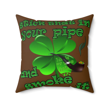 celtics logo - Spun Polyester Square Pillow - (brown)