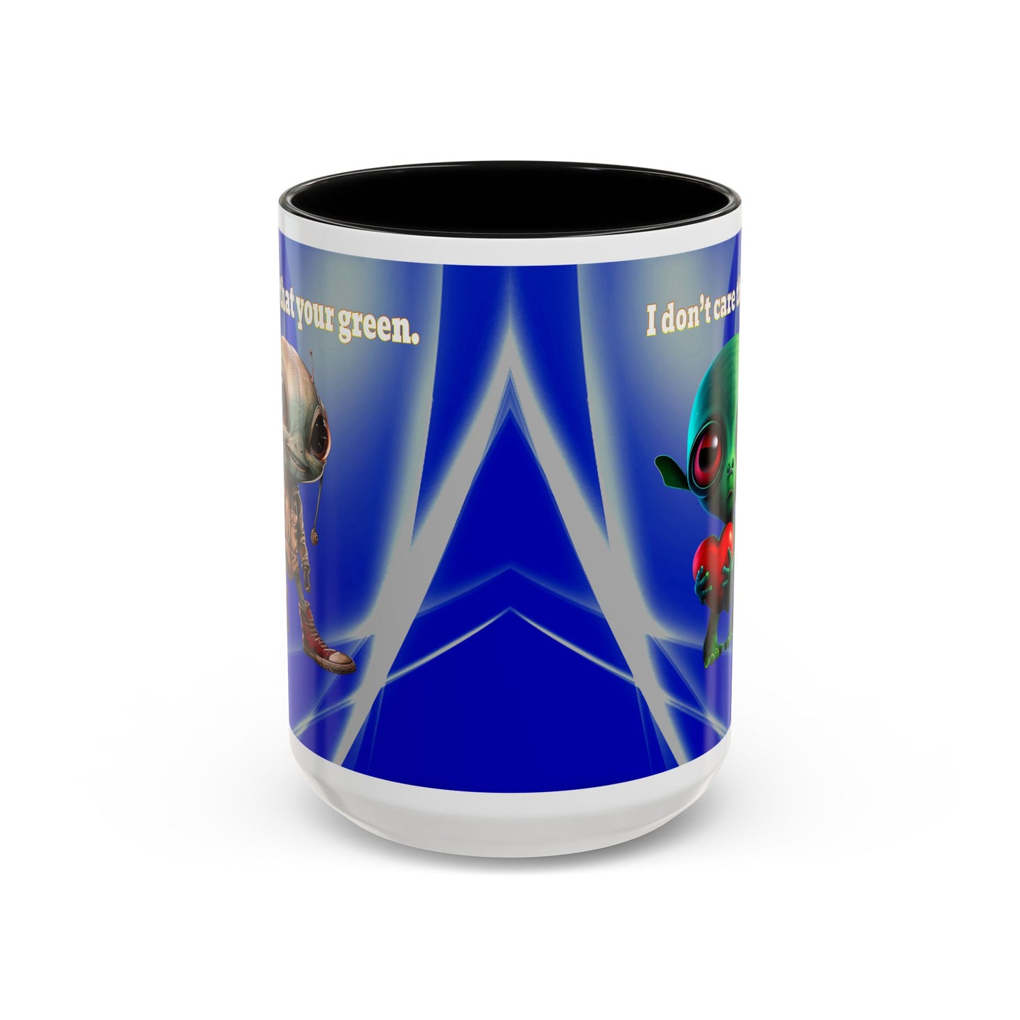 I don't care that your grey - Accent Mug (blue-white wave)