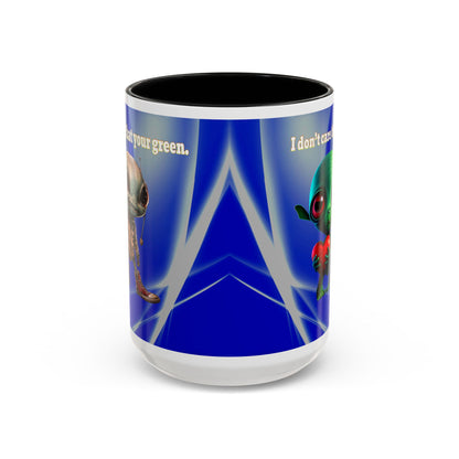 I don't care that your grey - Accent Mug (blue-white wave)