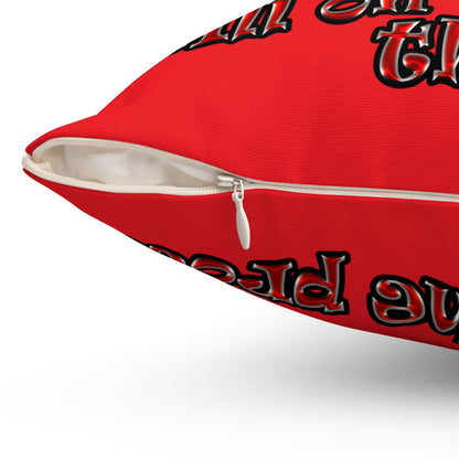 schrodinger's cat - Spun Polyester Square Pillow - (red)