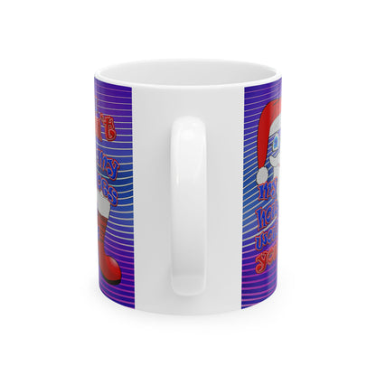 santa's shoes - White Mug (purple wave)