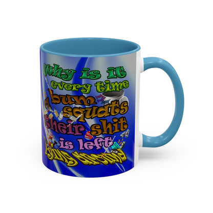the bum's shit - Accent Mug (blue-white wave)