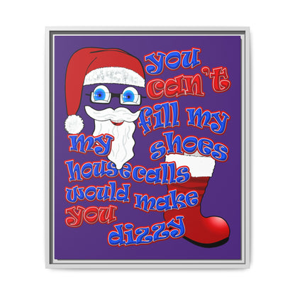 santa's shoes - framed canvas art (purple)