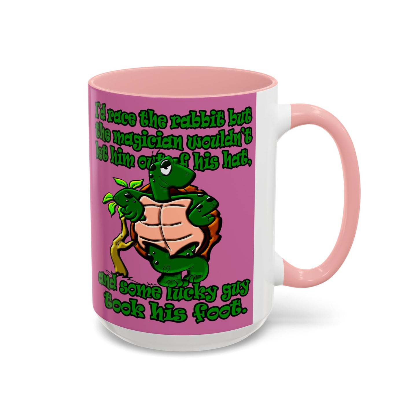 turtle race - Accent Mug (light pink)