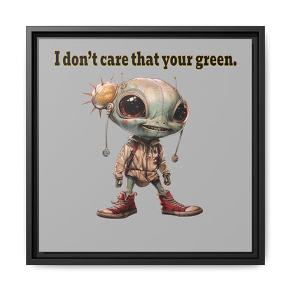 I don't care that your green - framed canvas art (light grey)