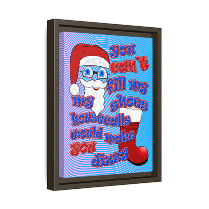 santa's shoes - framed canvas art (light blue-purple wave)