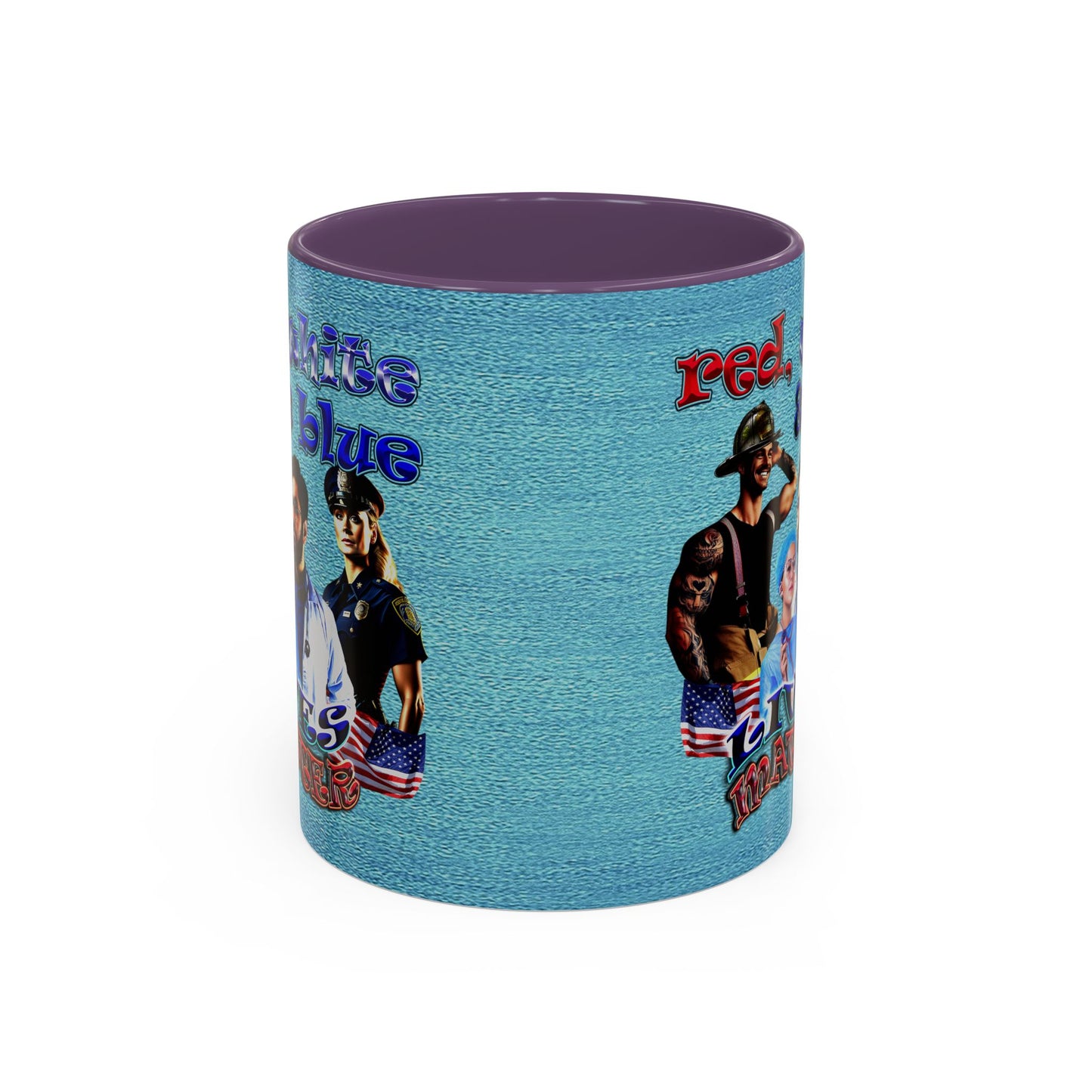 rw&b lives matter - Accent Mug (faded blue)