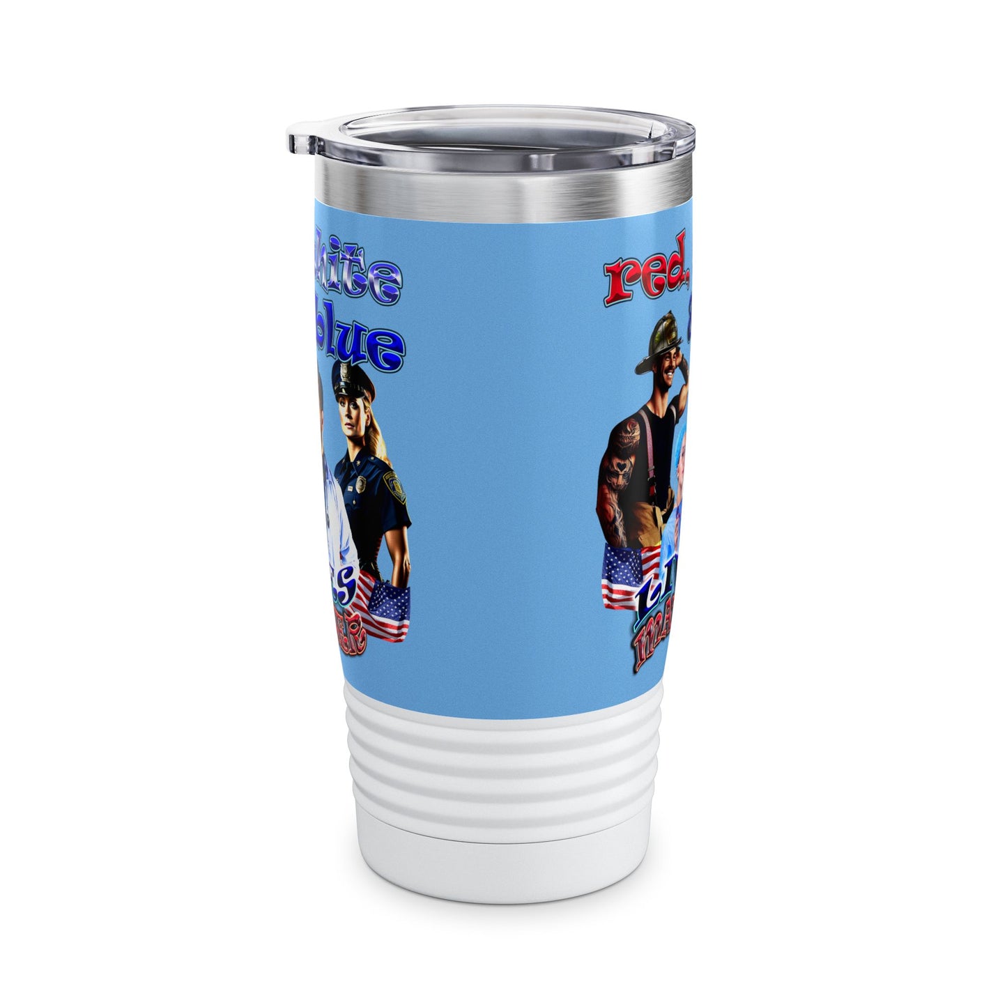 rw&b lives matter - Ringneck Tumbler, 20oz (light blue)