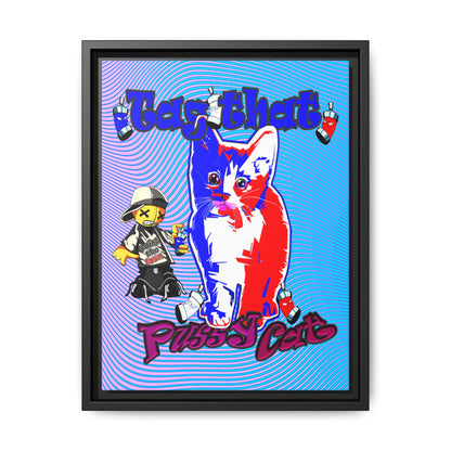 tag that - framed canvas art (light blue-purple wave)