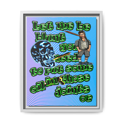 og - framed canvas art (light blue-purple wave)