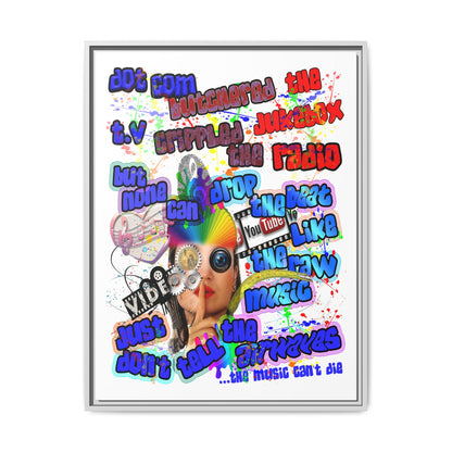 drop the beat - framed canvas art (white)