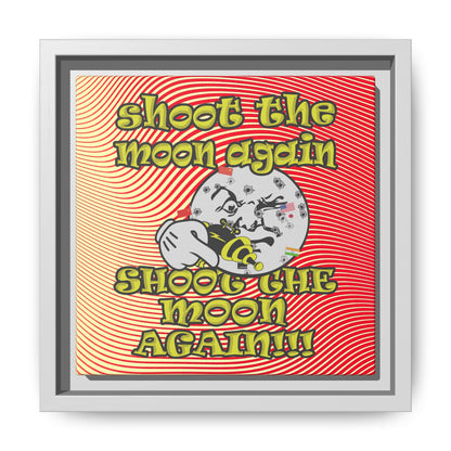 shoot the moon again - framed canvas art (yellow-orange wave)