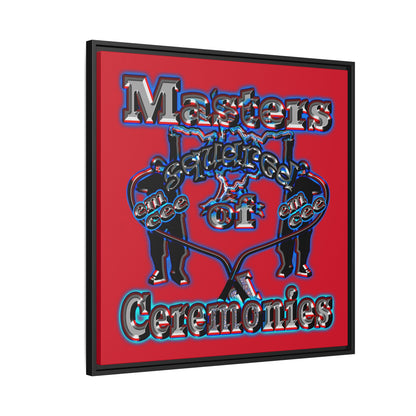 em cee squared - framed canvas art (dark red)