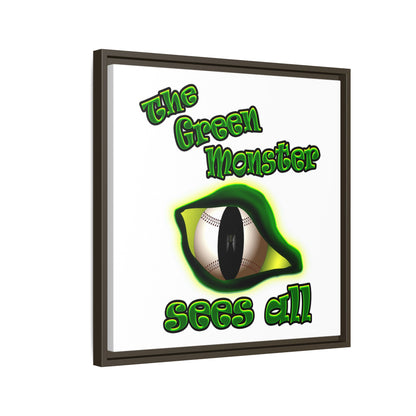 green monster - framed canvas art (white)