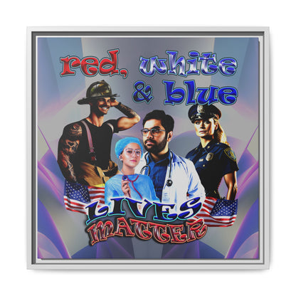 rw&b lives matter - framed canvas art (grey-pink wave)