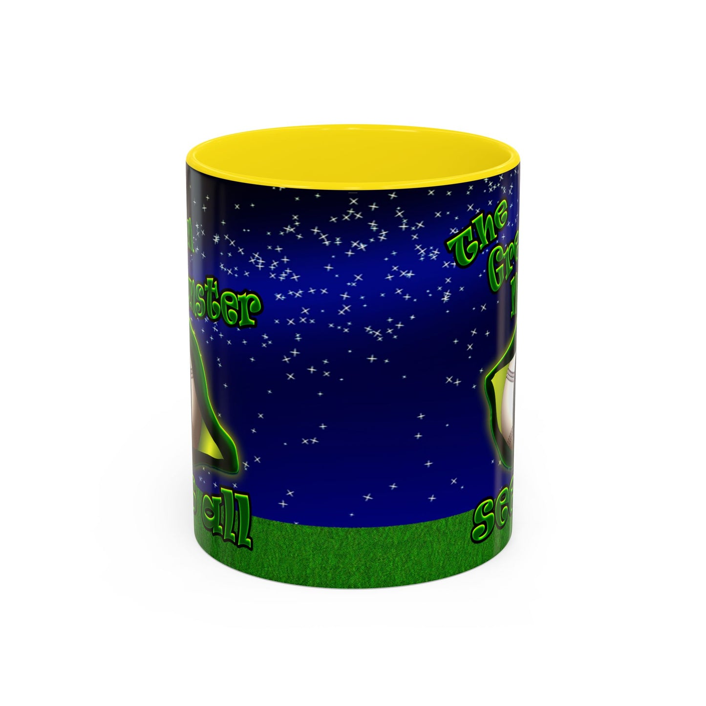 green monster - Accent Mug ('snoops' background)