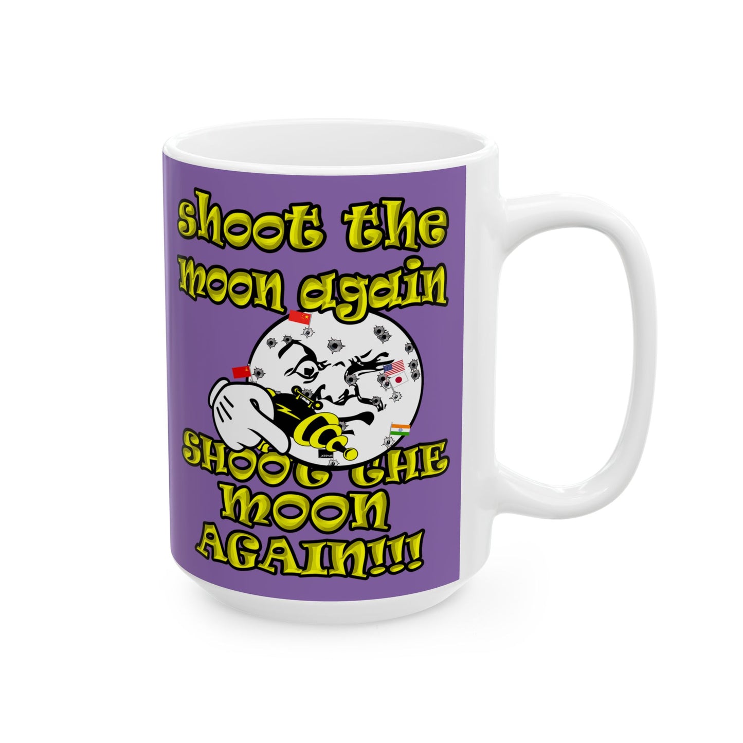 shoot the moon again - White Mug (light purple)