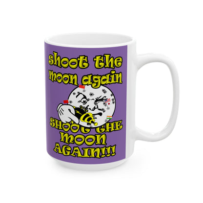 shoot the moon again - White Mug (light purple)