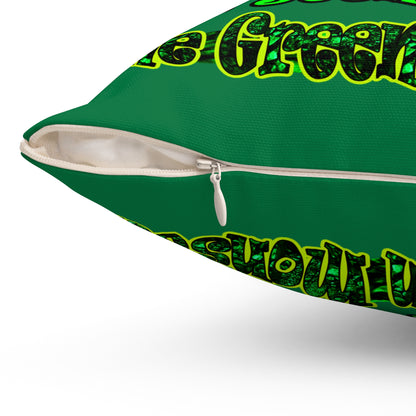 christmas spirits of boston - Spun Polyester Square Pillow - (dark green)