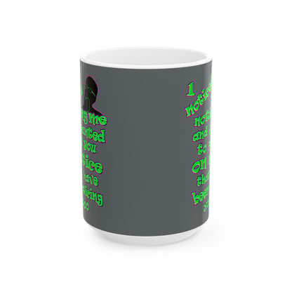 noticed you noticing - White Mug (dark grey)