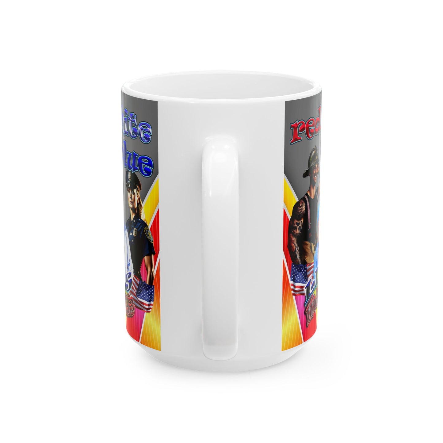 rw&b lives matter - White Mug (rainbow split)