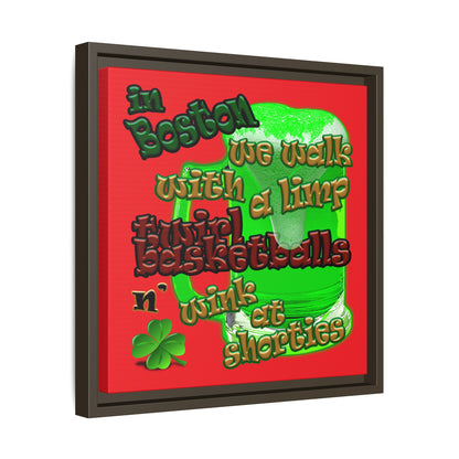 celtics logo - framed canvas art (red)