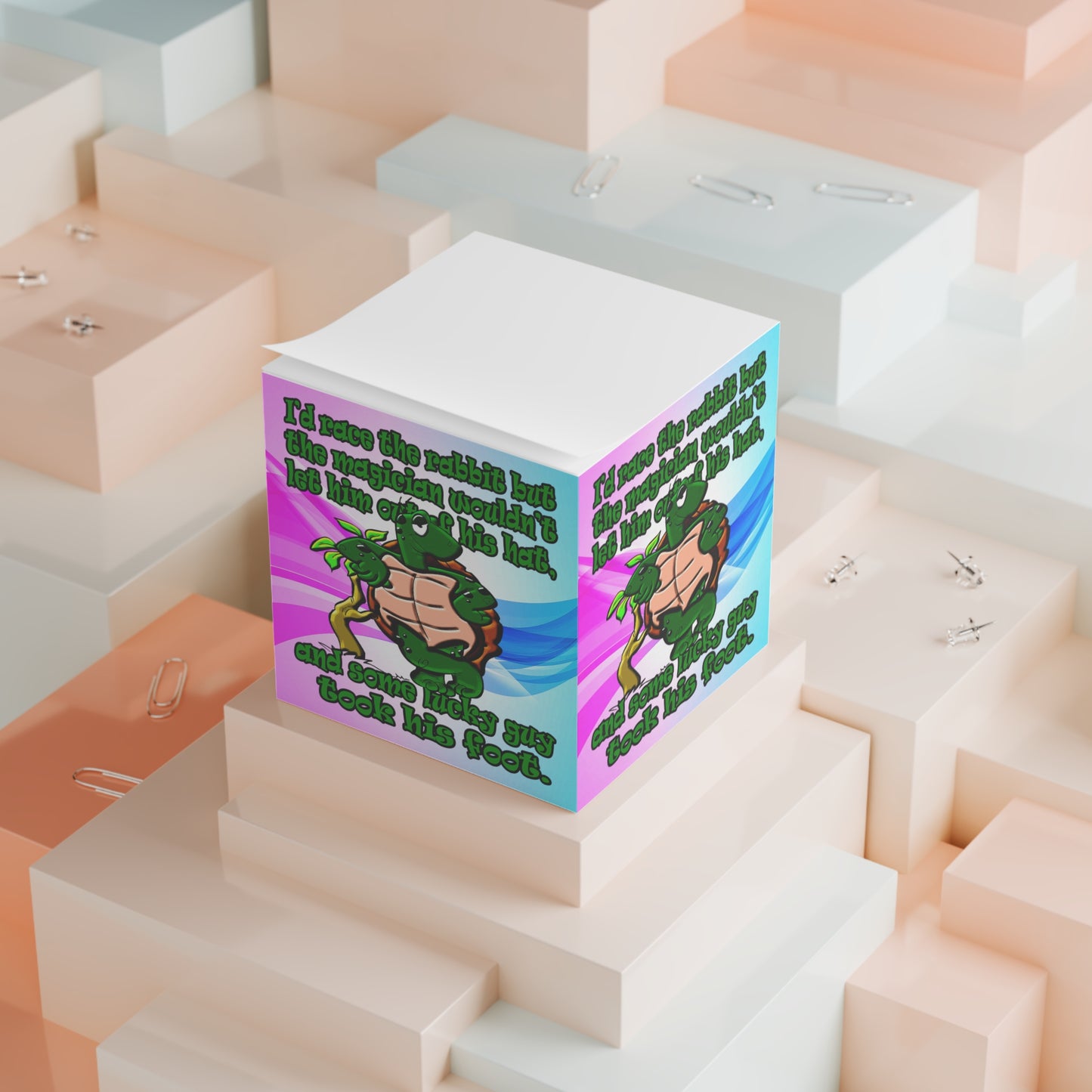 turtle race - note cube (light blue-pink wave)