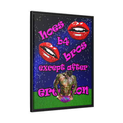 hoes b4 bros - framed canvas art ('snoops' background)